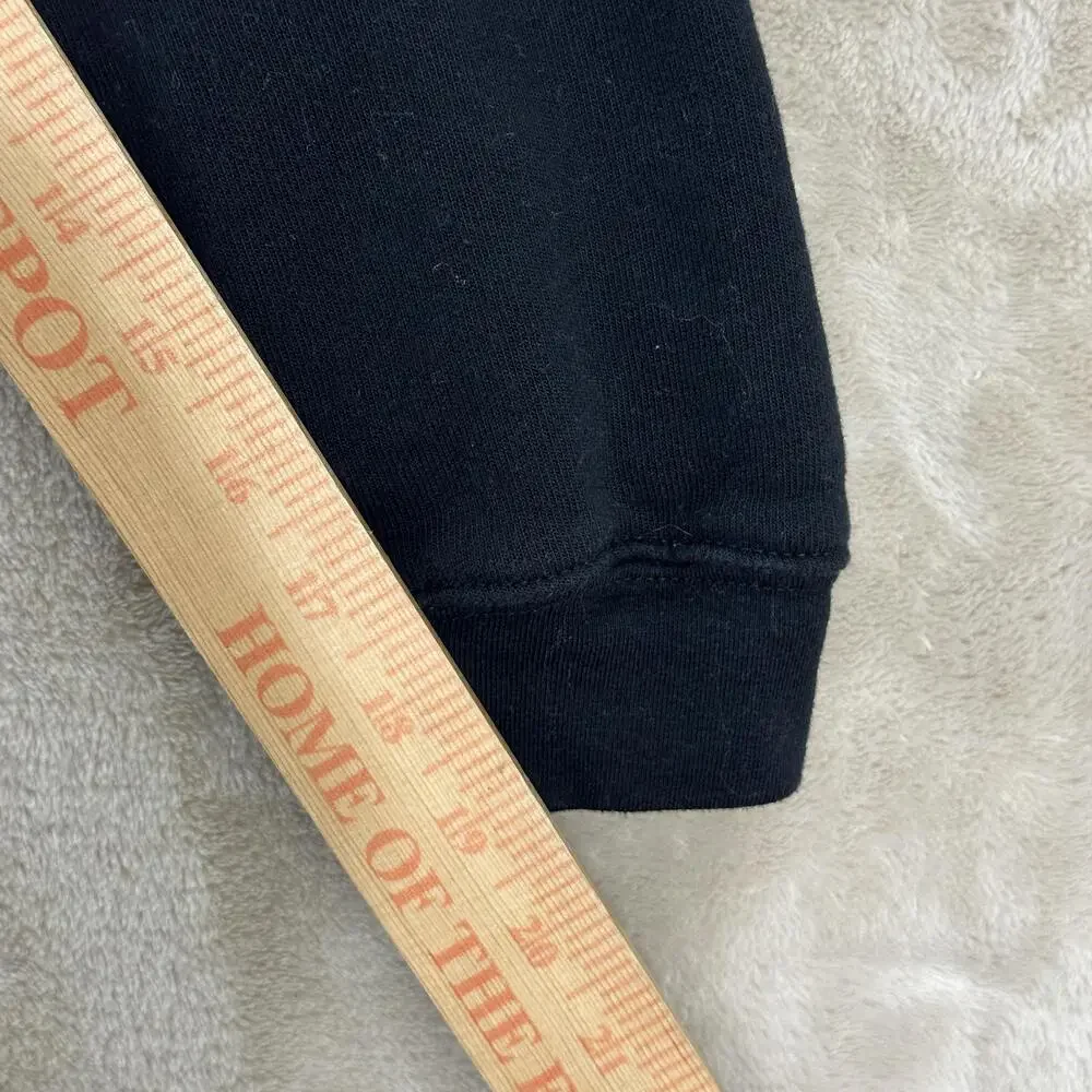 Bella + Canvas Hoodie Womens XL Black Cropped Cigar Warning Graphic Logo Fleece
